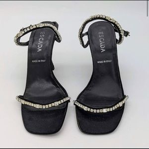 Escada Black Strap Heel Sandal